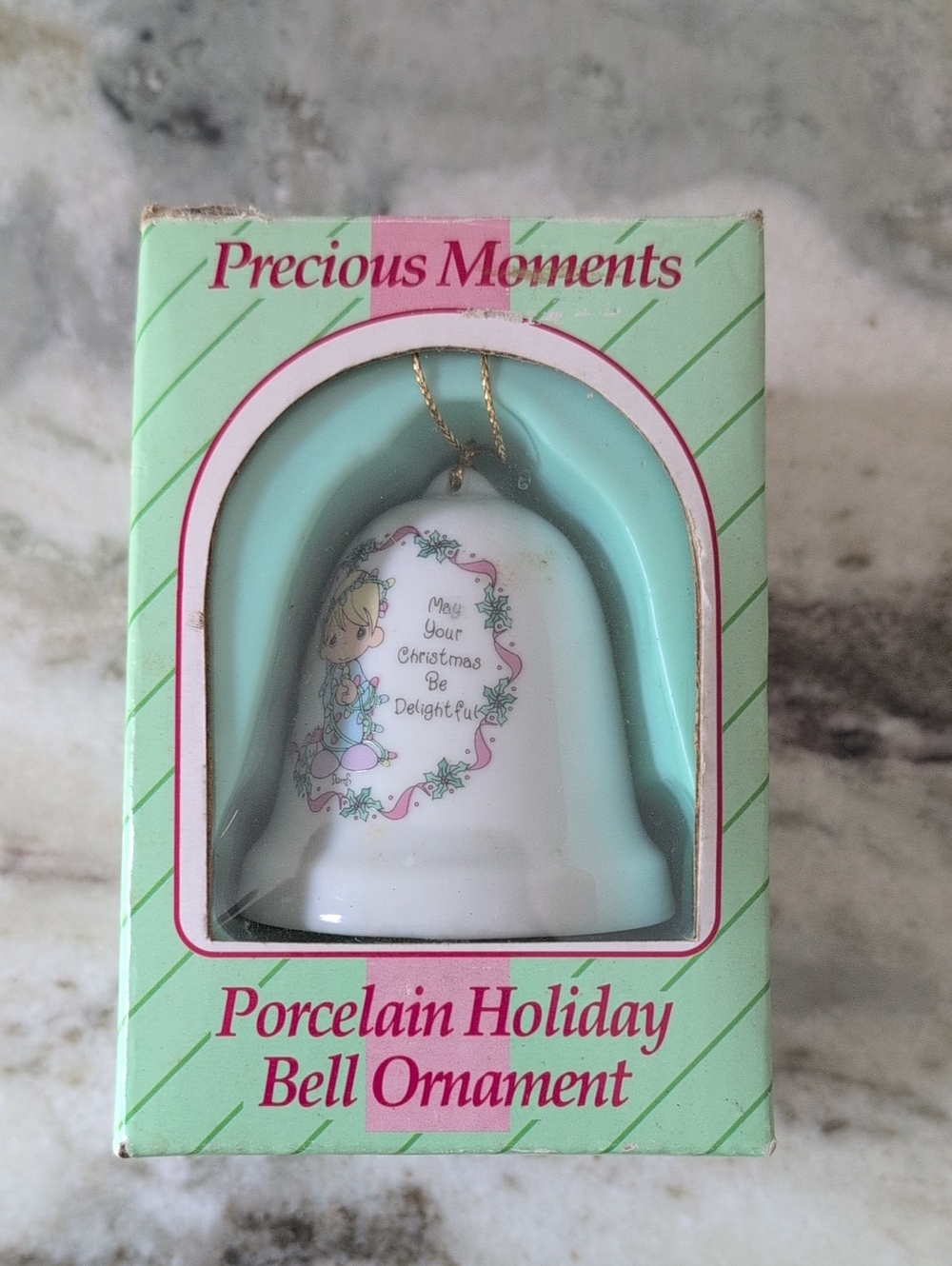 1994 Precious Moments Porcelain Christmas Bell Ornament
